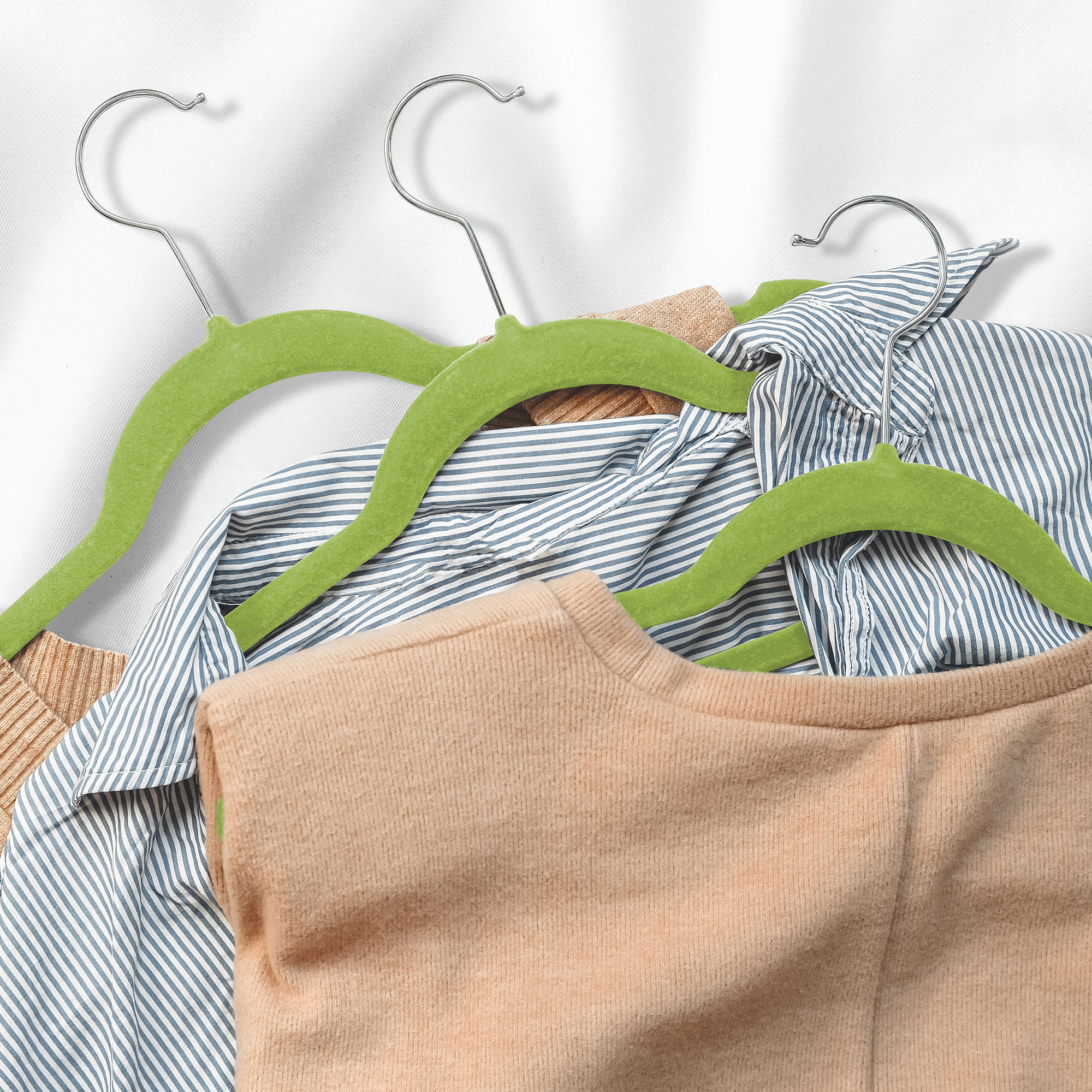50 Velvet 14" Wide Kids Hangers for Children's Clothes Dresses Pants Shirts - Picture 42 of 71