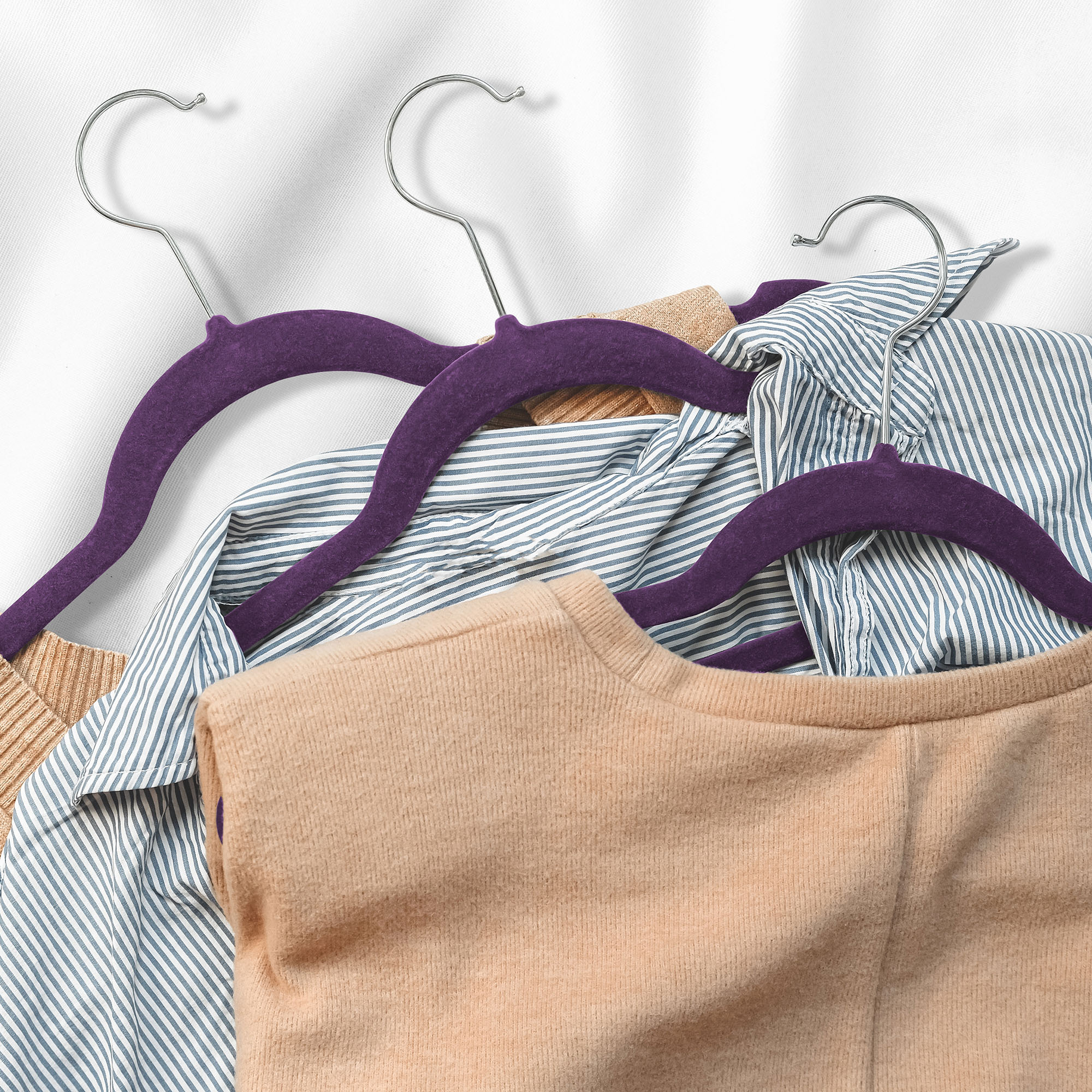50 Velvet 14" Wide Kids Hangers for Children's Clothes Dresses Pants Shirts - Picture 56 of 71