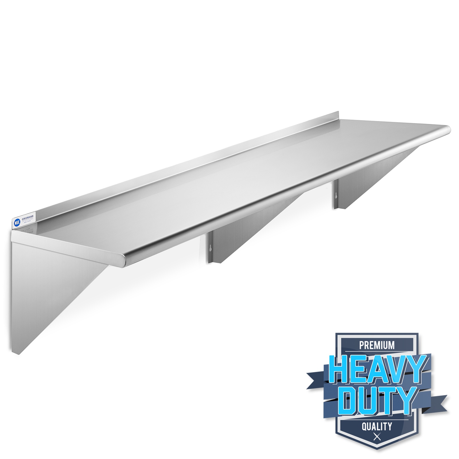 Stainless Steel Wall Shelf Includes Mounting Brackets. Restaurant Quality 72 x 12 deep