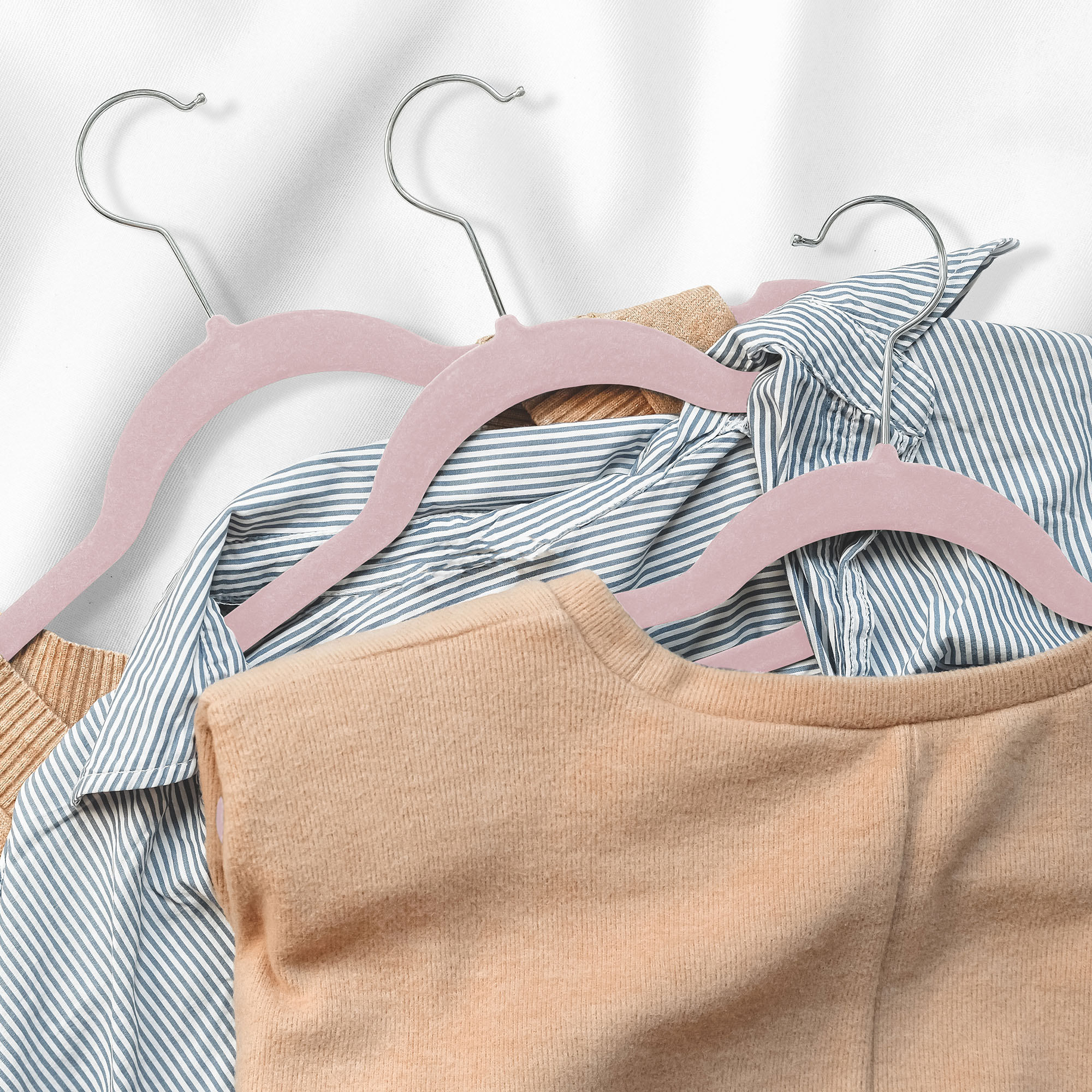 50 Velvet 14" Wide Kids Hangers for Children's Clothes Dresses Pants Shirts - Picture 35 of 71
