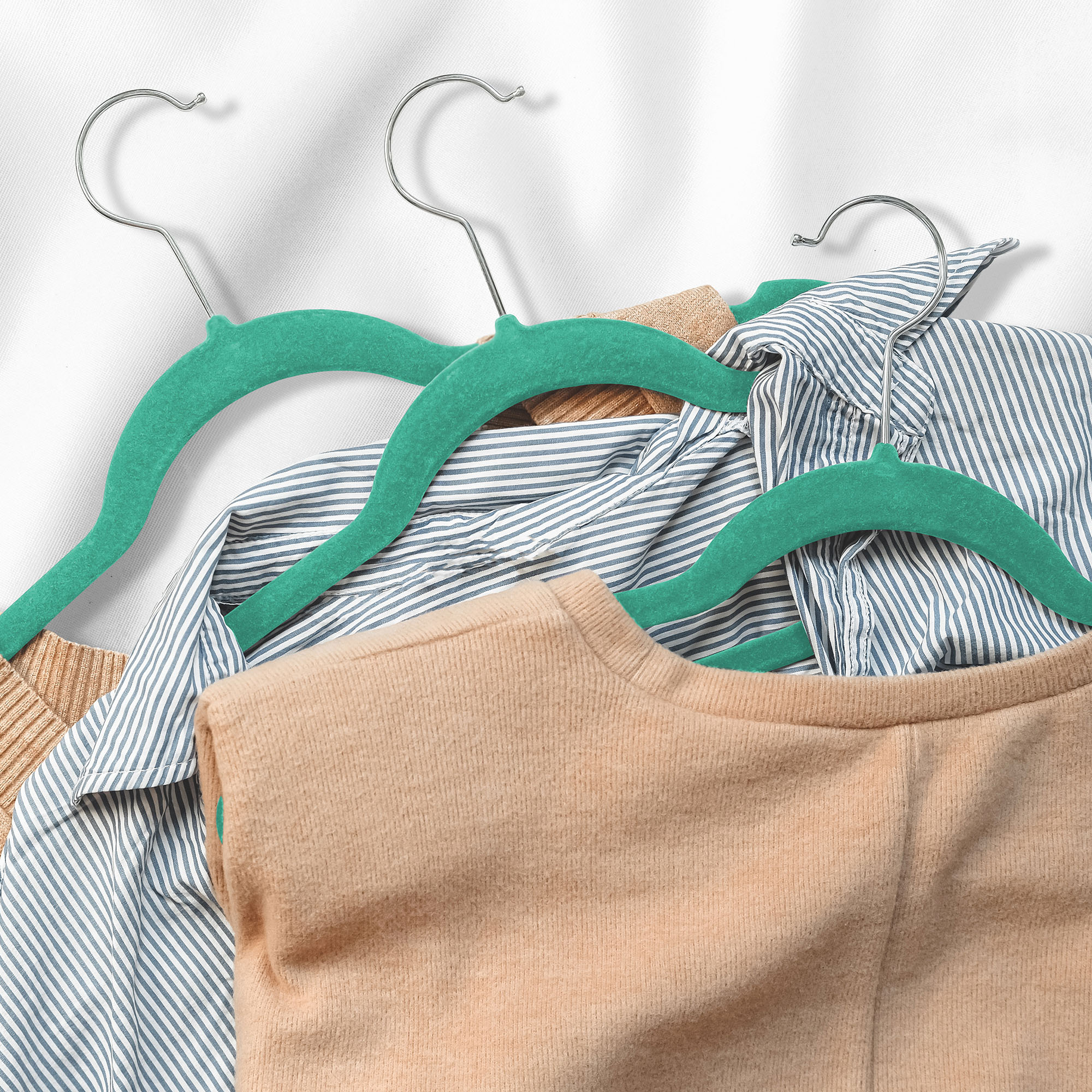 50 Velvet 14" Wide Kids Hangers for Children's Clothes Dresses Pants Shirts - Picture 70 of 71