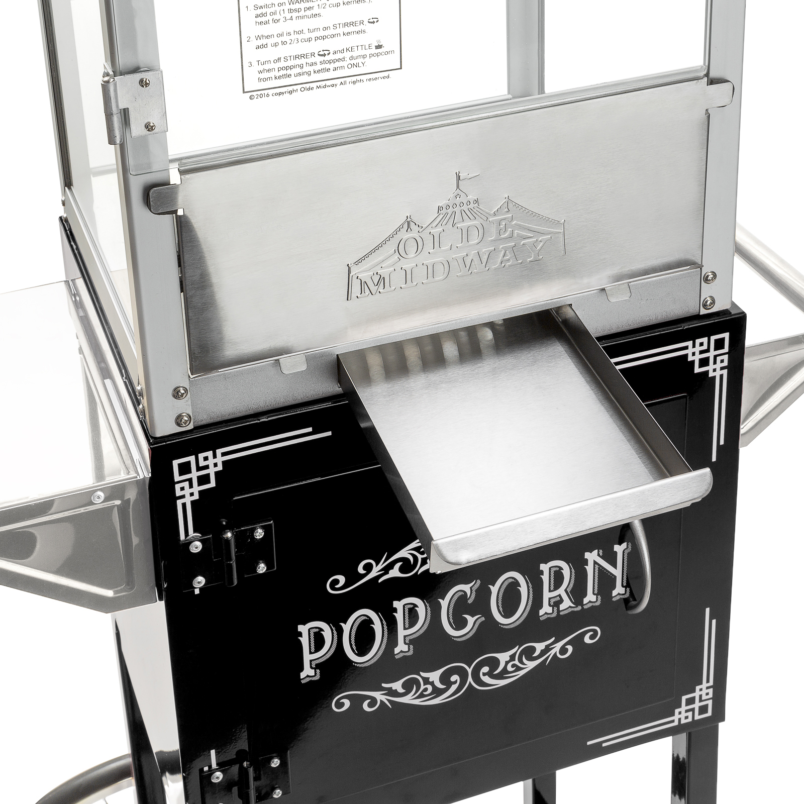 Vintage Style Popcorn Machine Maker Popper with Cart and 8-Ounce Kettle - Picture 7 of 14