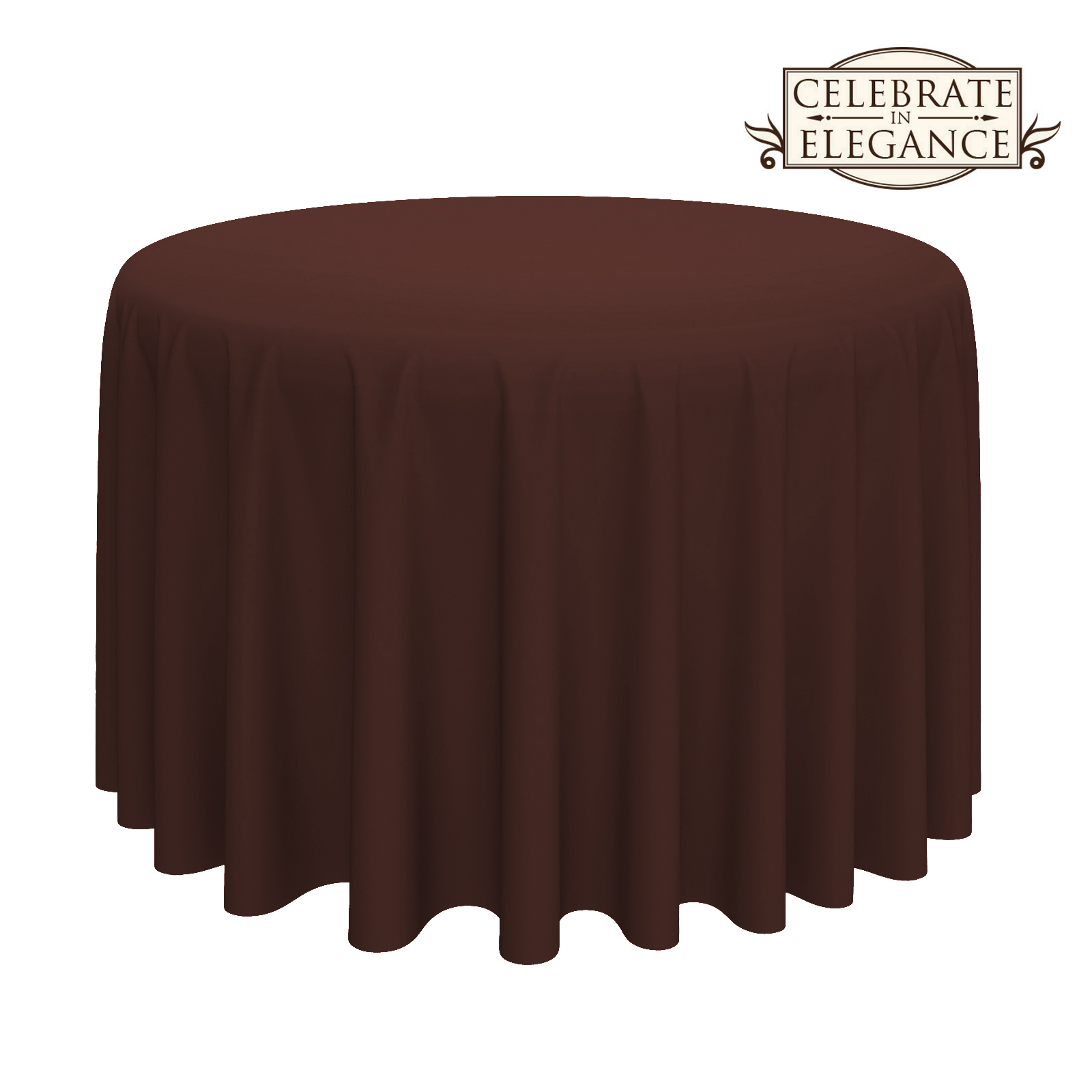 132" Ivory Round Polyester Tablecloth – High Quality Wedding Catering Supply